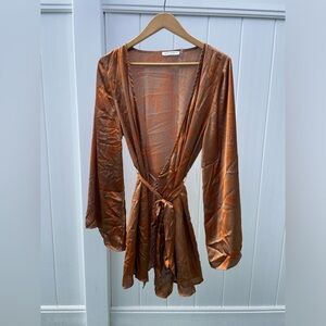 XL Gold Standard Kimono Dress in Rust by 12th Tribe